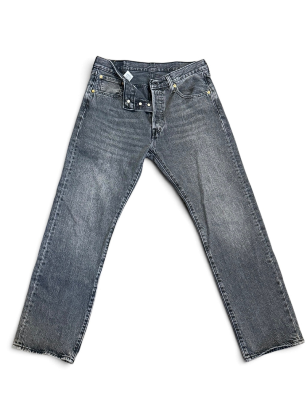 Levis 501 Original Jeans Mens 32x30 Black Gray Wash Button Fly Straight Leg